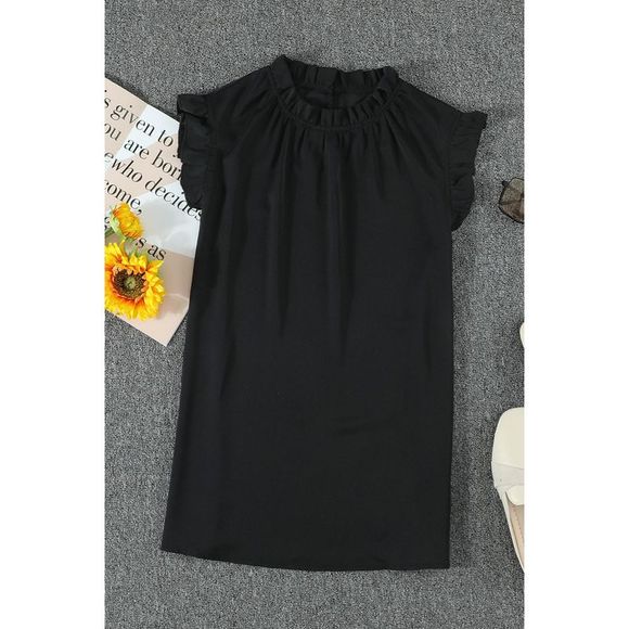 Azura Exchange  Black Flounced Tank Top - Picture 5 of 15